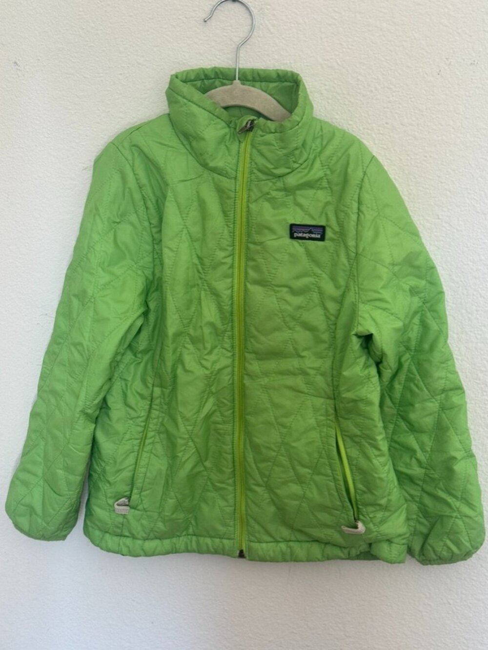 Patagonia Girls Green Quilted Insulated Jacket S 7/8